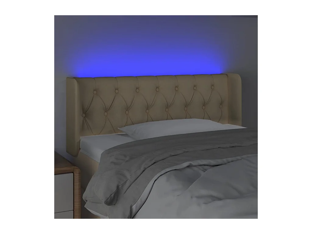 LED-Kopfteil Creme 93x16x78/88 cm Stoff