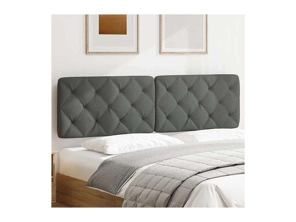 Donkergrijs hoofdbordkussen 180 cm stof