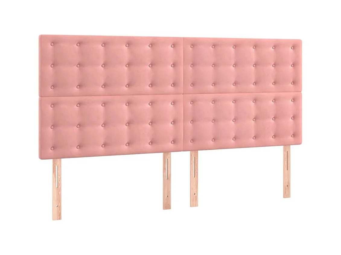Têtes de lit 4 pcs Rose 80x5x78/88 cm Velours
