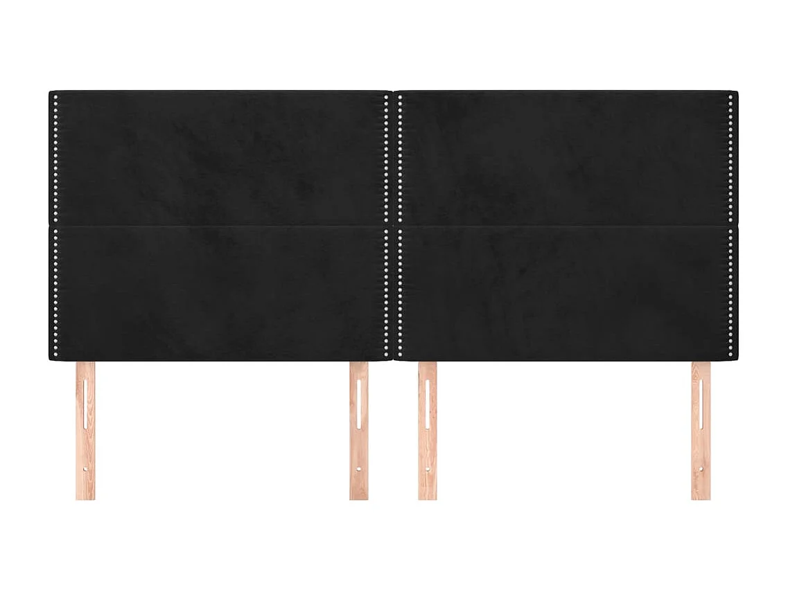 Testiere 4 pezzi Nero 100x5x78/88 cm Velluto