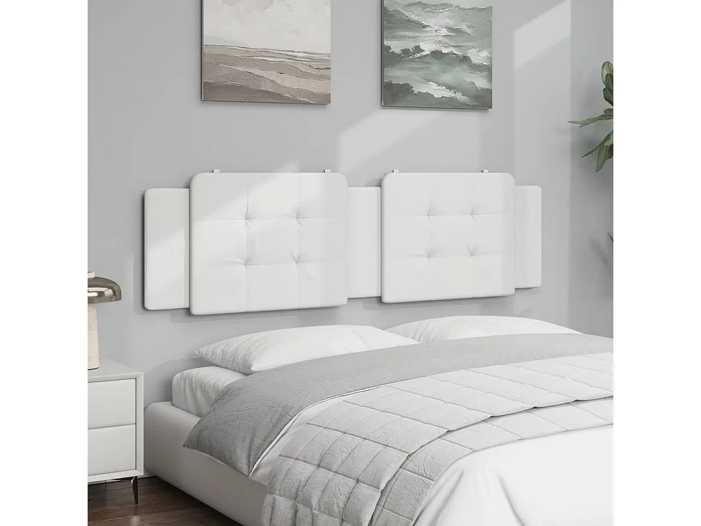 Cuscino testiera bianco 180 cm in similpelle