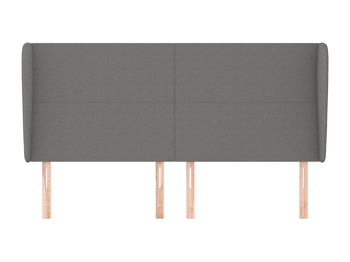 Tête de lit avec oreilles Gris foncé 163x23x118/128 cm Tissu