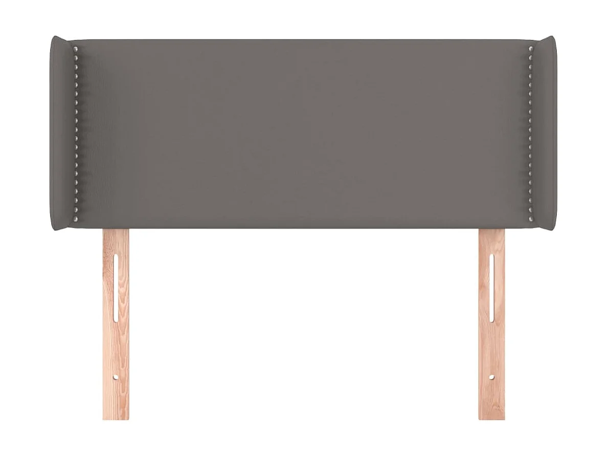 Hoofdbord met vleugels Grijs 93x16x78/88 cm Kunstleer