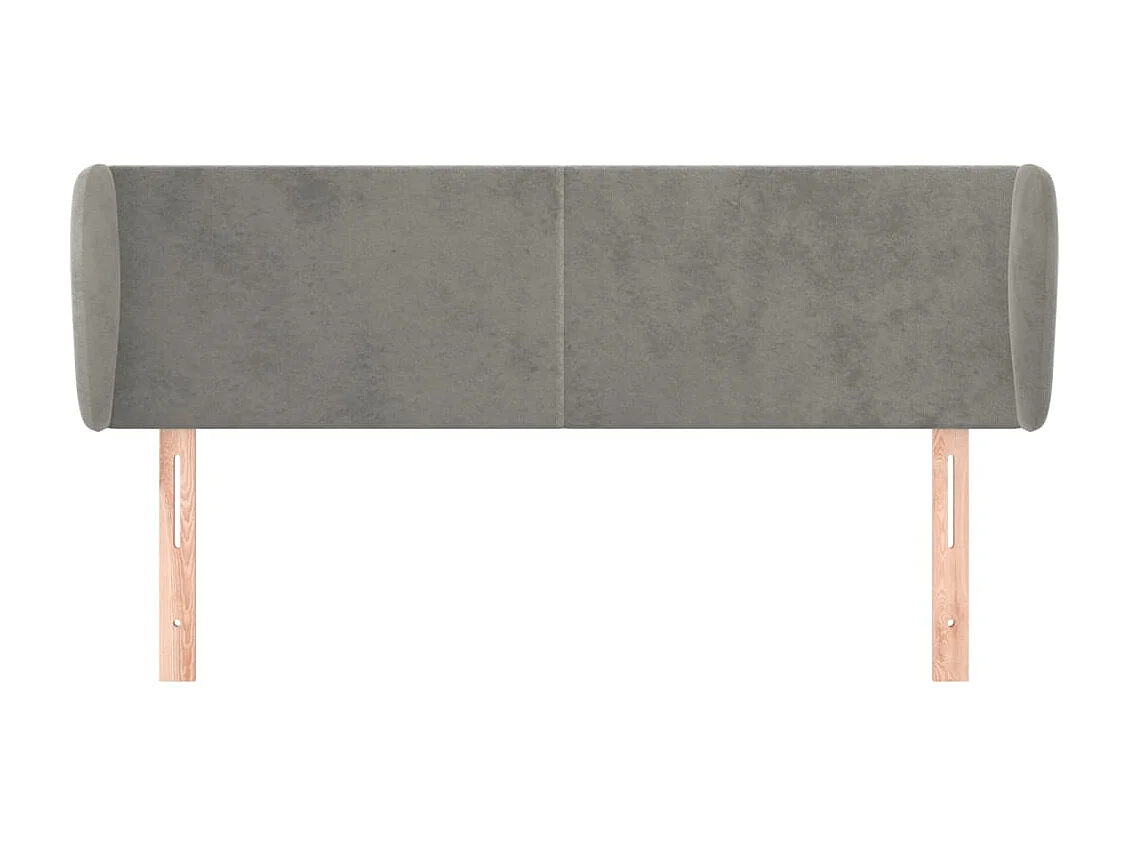 Tête de lit avec oreilles Gris clair 147x23x78/88 cm Velours
