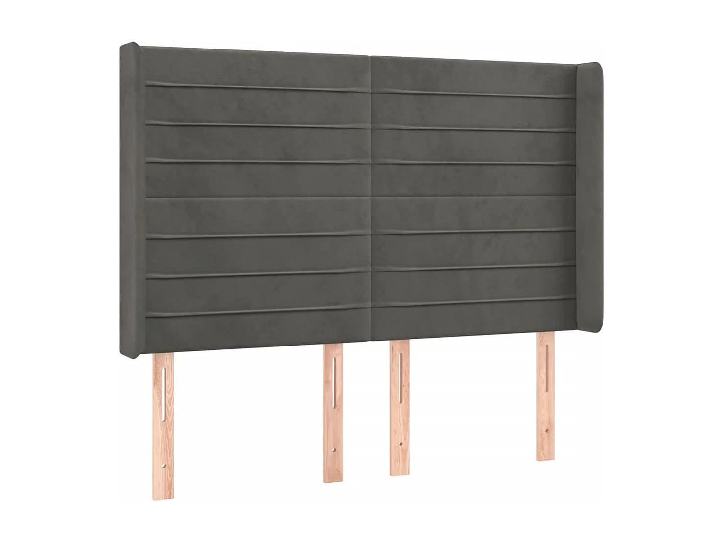 LED Hoofdbord Donkergrijs 147x16x118/128 cm Fluweel