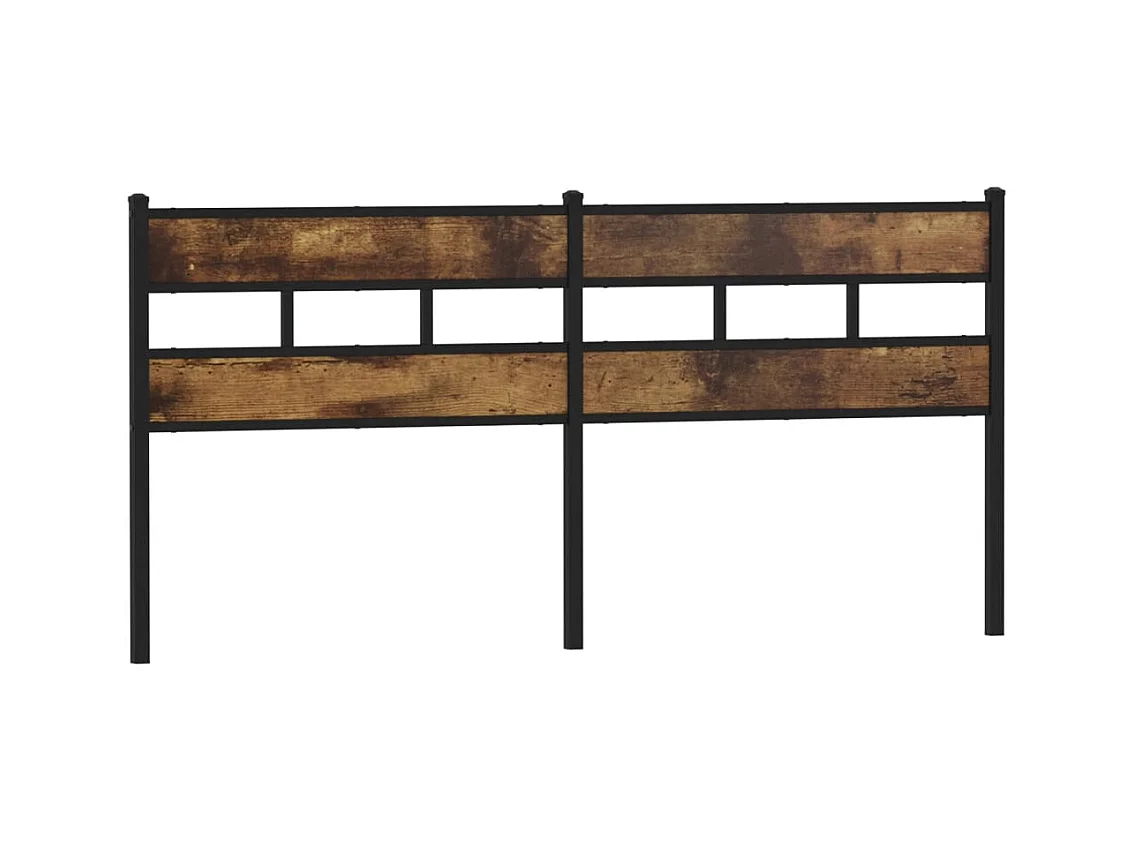 Gerookt eiken hoofdbord 180 cm ijzer en bewerkt hout