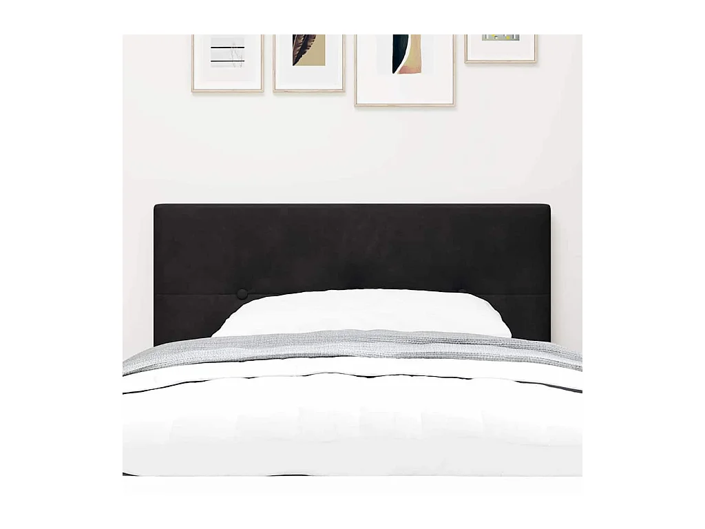 Tête de lit avec des lumières à LED Noir 100 cm Velours