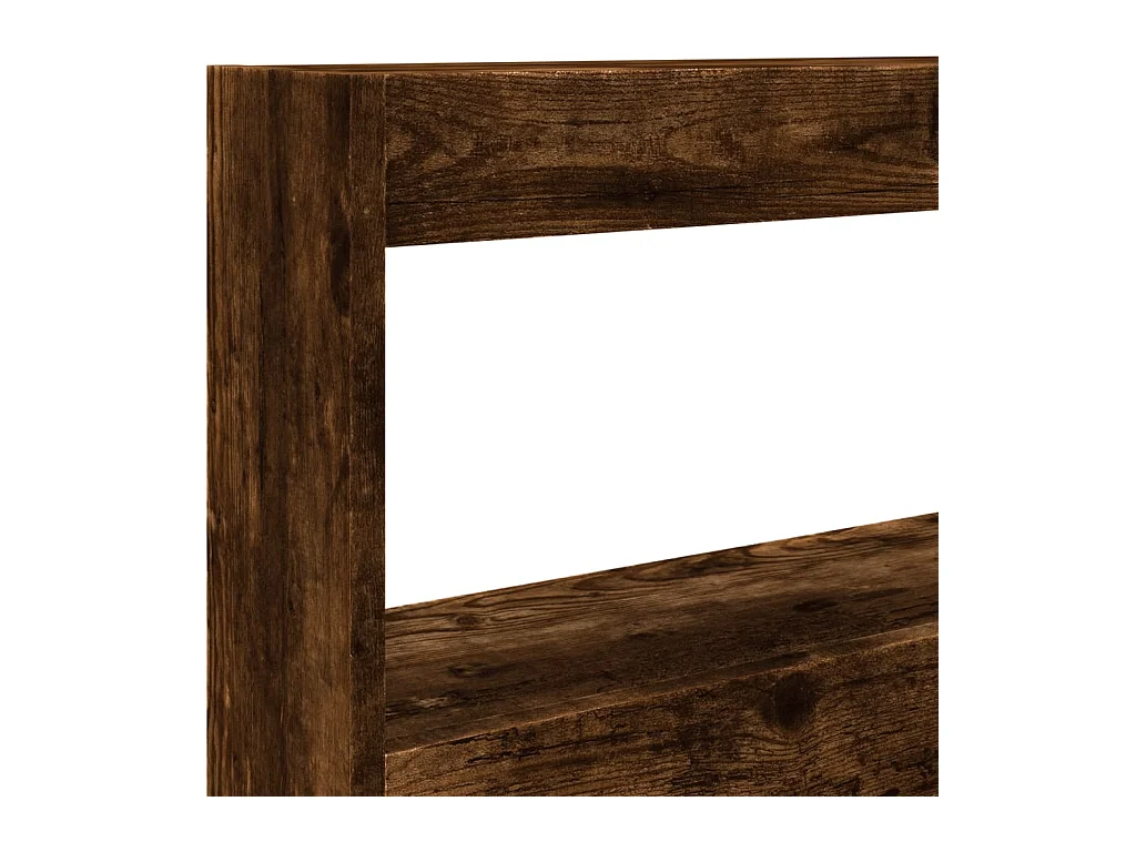 Cabecero de armario con LED roble ahumado 120x17x102 cm