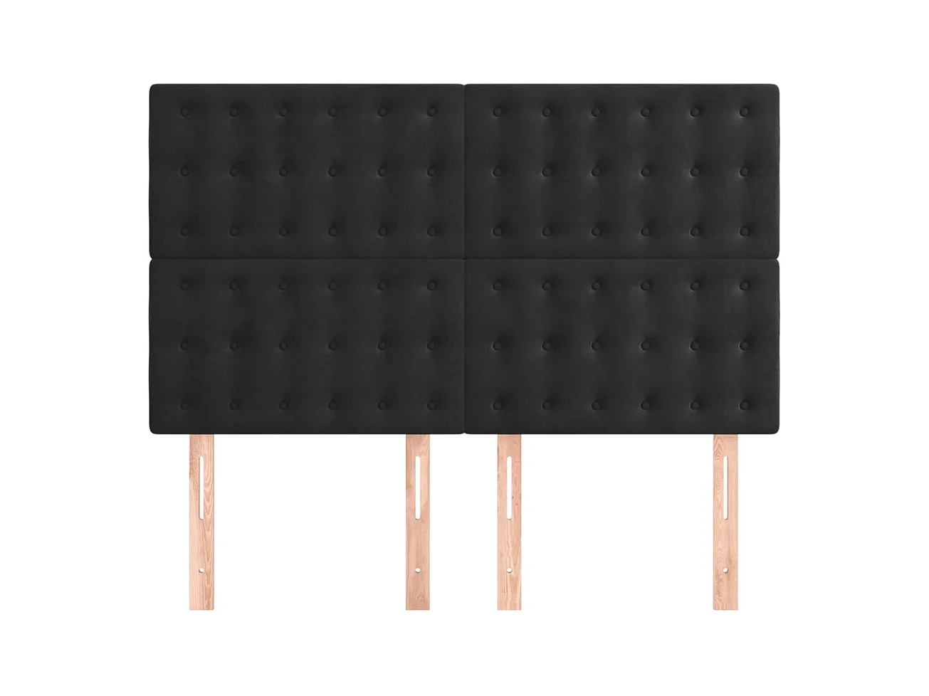 Cabeceros 4 piezas Negro 72x5x78/88 cm Terciopelo