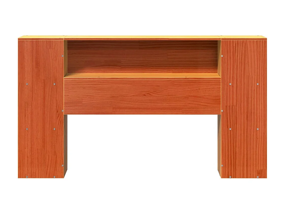 Testiera in cera marrone con contenitore 135 cm in legno massello di pino