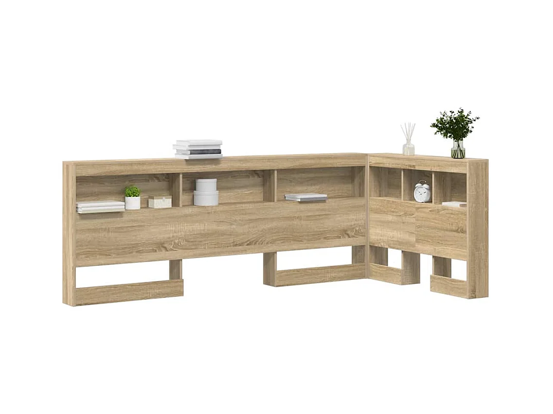 Kopfteil aus Sonoma-Eiche, 80 cm, Stauraum, Holzwerkstoff