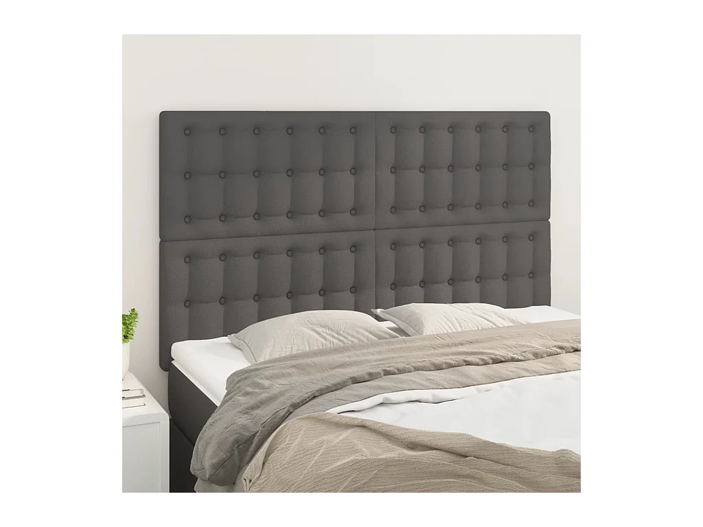 Têtes de lit 4 pcs Gris 72x5x78/88 cm Similicuir
