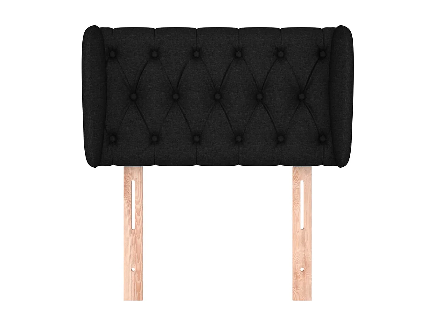 Hoofdbord met vleugels Zwart 83x23x78/88 cm Stof