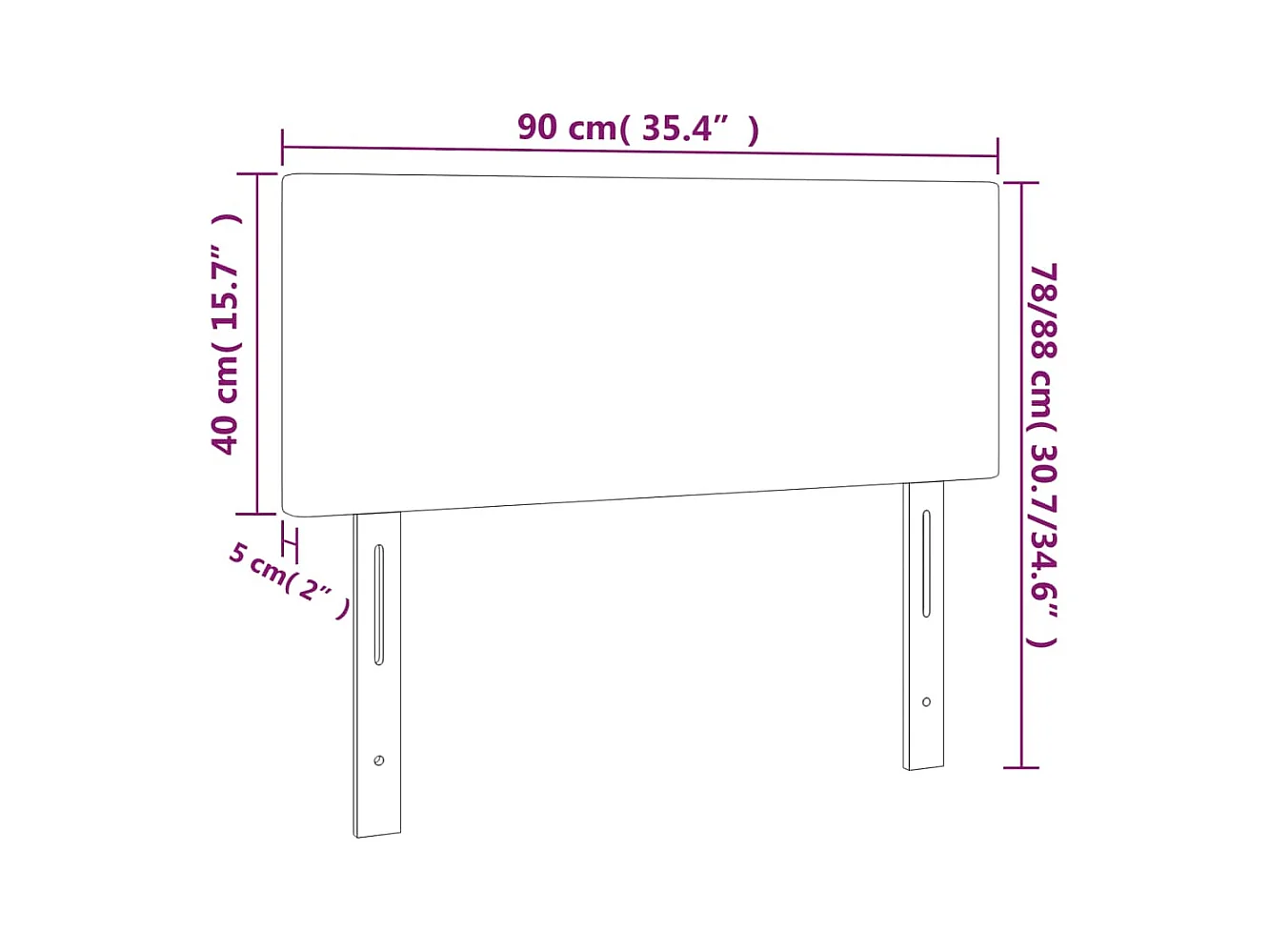 Tête de lit Vert foncé 90x5x78/88 cm Velours