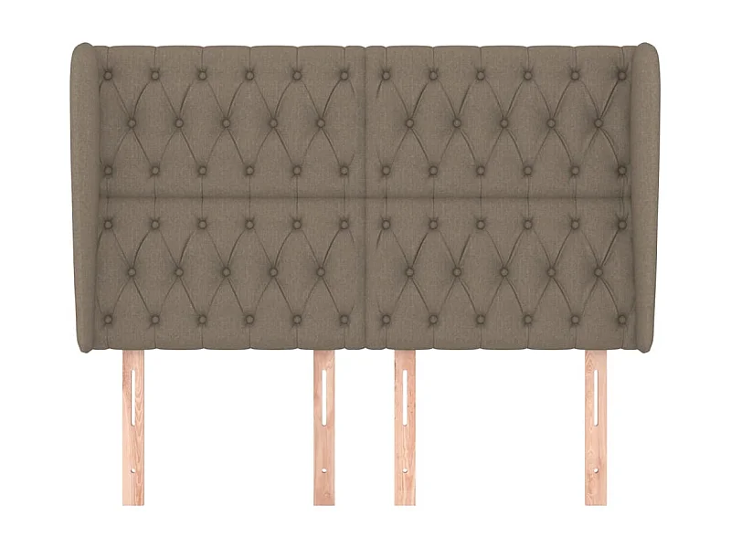 Kopfteil mit Flügeln Taupe 147x23x118/128 cm Stoff