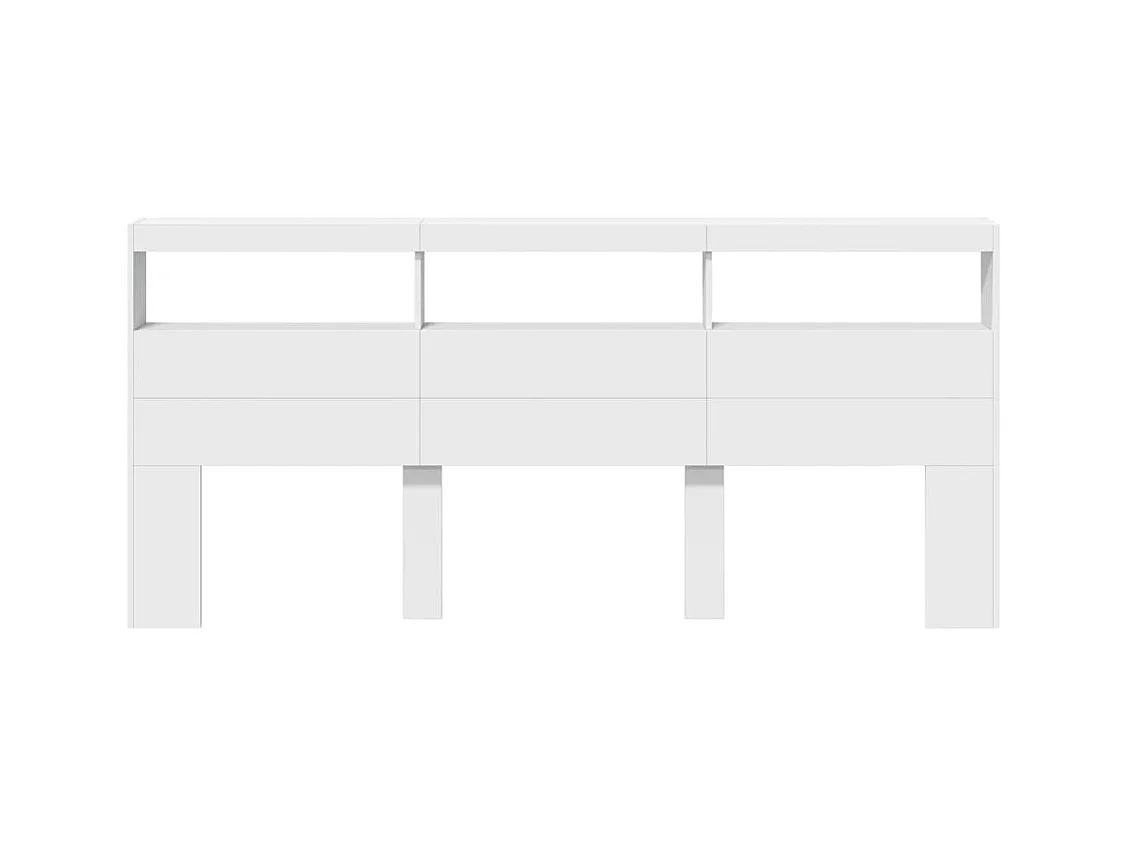 Hoofdbord kledingkast met witte LED 220x17x102 cm