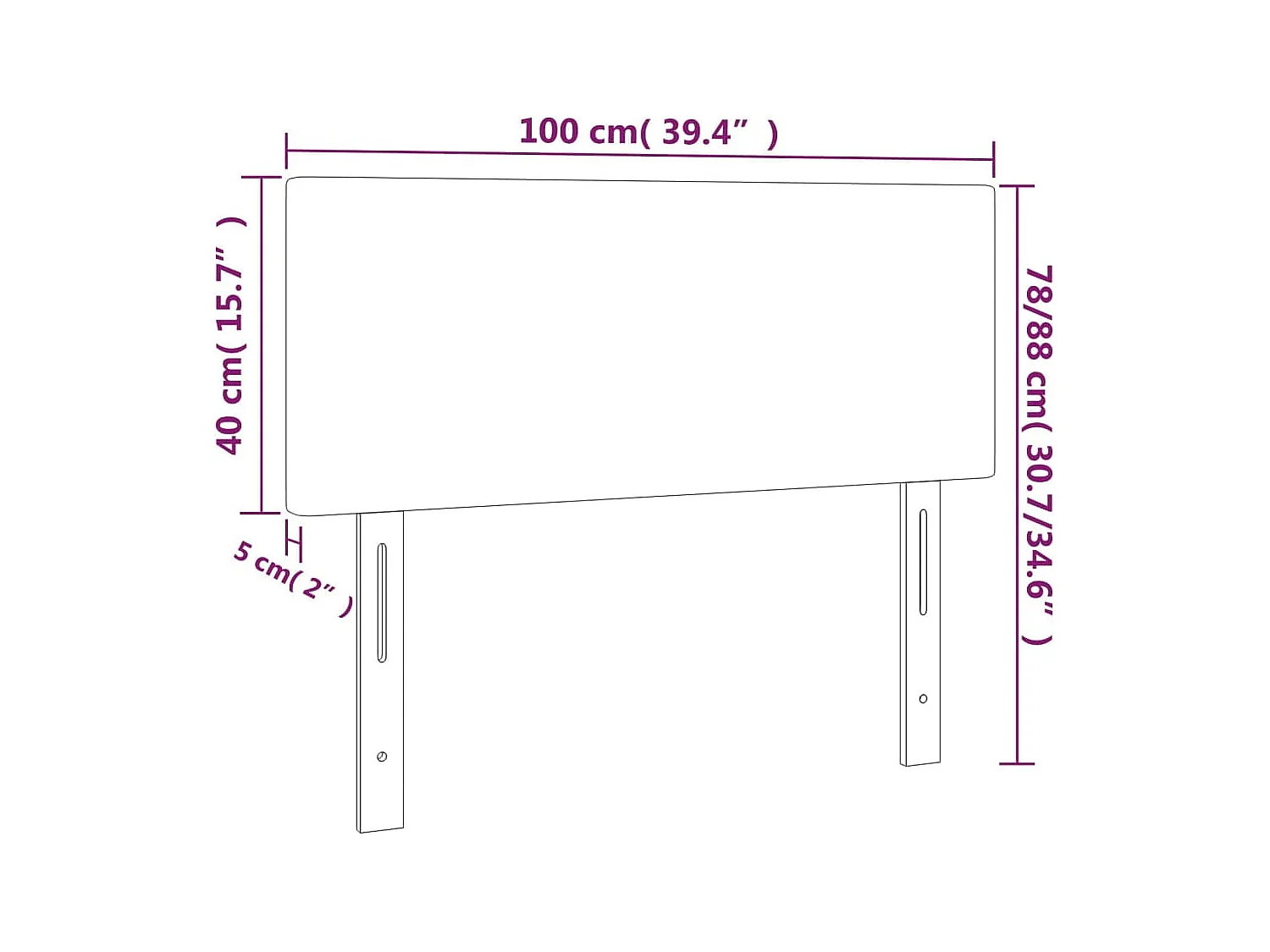 LED Hoofdbord Blauw 100x5x78/88 cm Stof