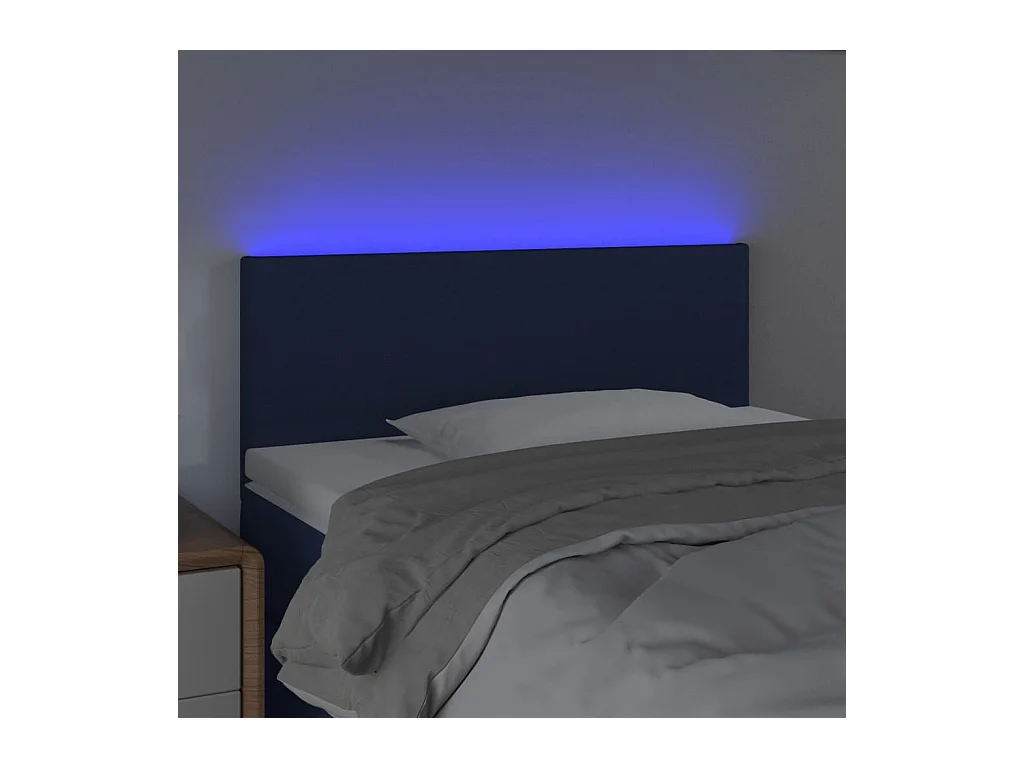 LED Hoofdbord Blauw 100x5x78/88 cm Stof