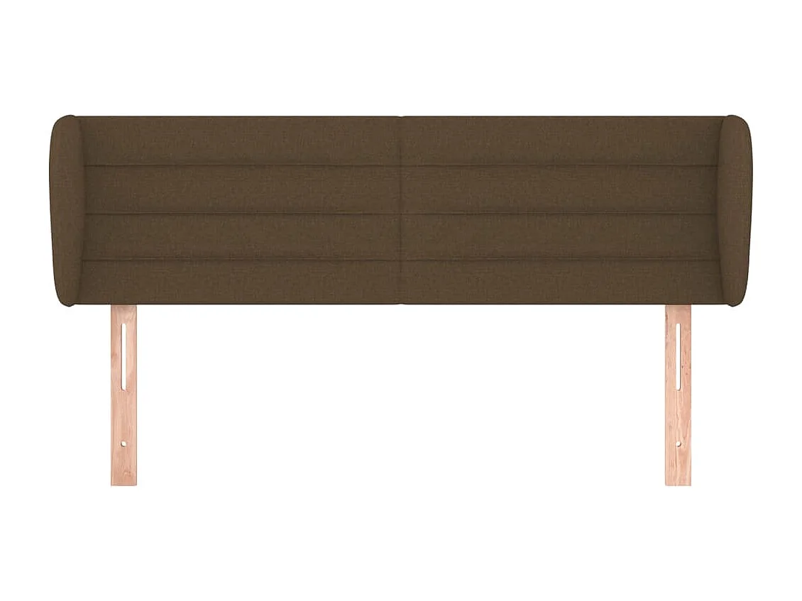 Tête de lit avec oreilles Marron foncé 147x23x78/88 cm Tissu