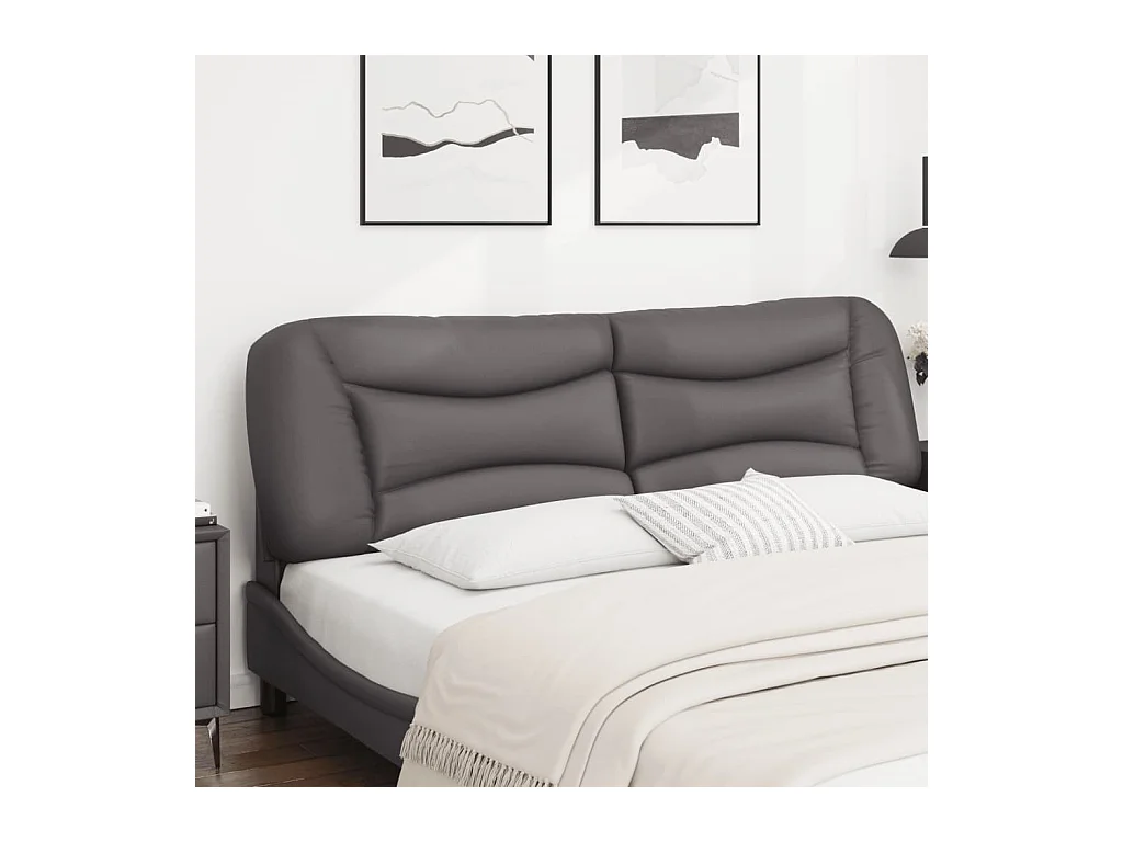 Grijs hoofdbordkussen 180 cm kunstleer