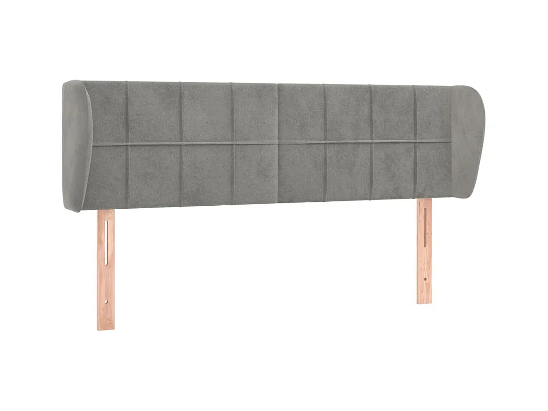 Cabecero con alas Gris claro 147x23x78/88 cm Terciopelo