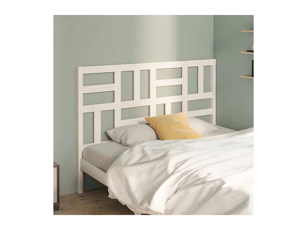 Wit hoofdeinde 166x4x104 cm Massief grenenhout