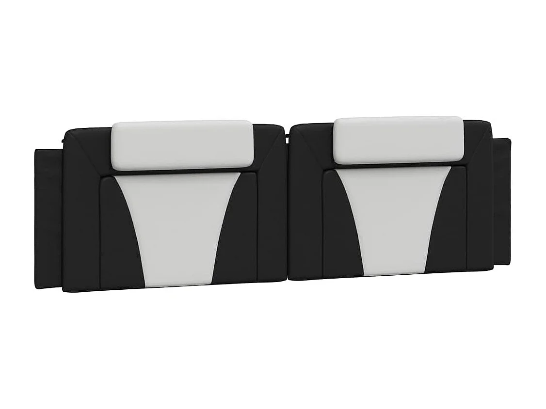 Zwart-wit hoofdbordkussen 180 cm kunstleer