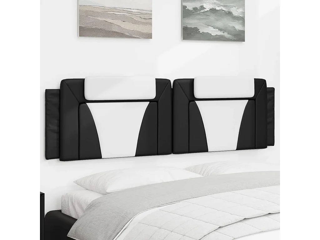 Cuscino per testiera in similpelle nero e bianco 180 cm