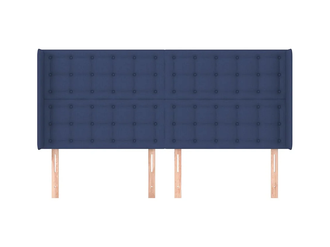 Kopfteil mit Ohren Blau 163x16x118/128 cm Stoff