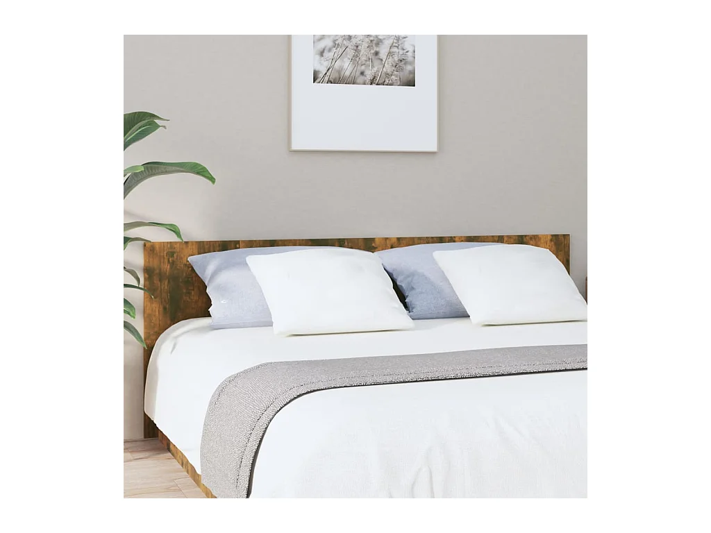 Cabecero de roble ahumado 200x1,5x80 cm Madera de ingeniería