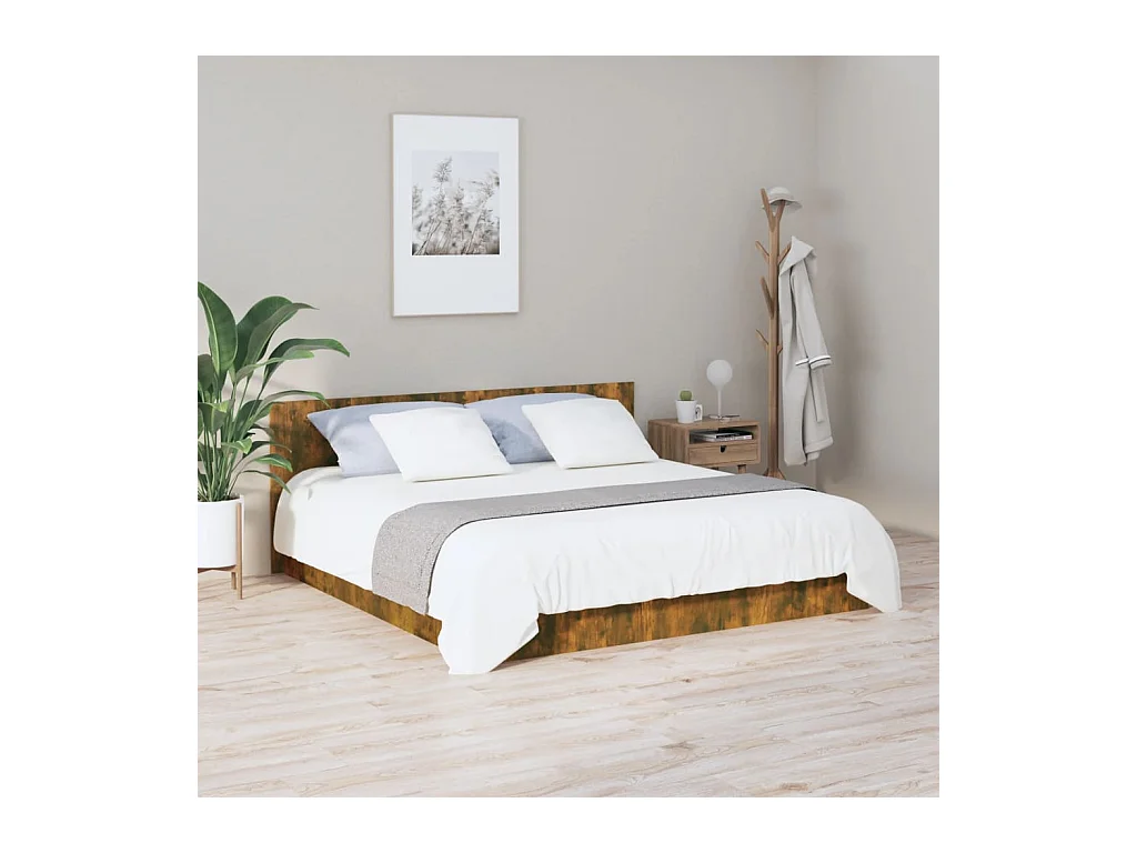 Cabecero de roble ahumado 200x1,5x80 cm Madera de ingeniería