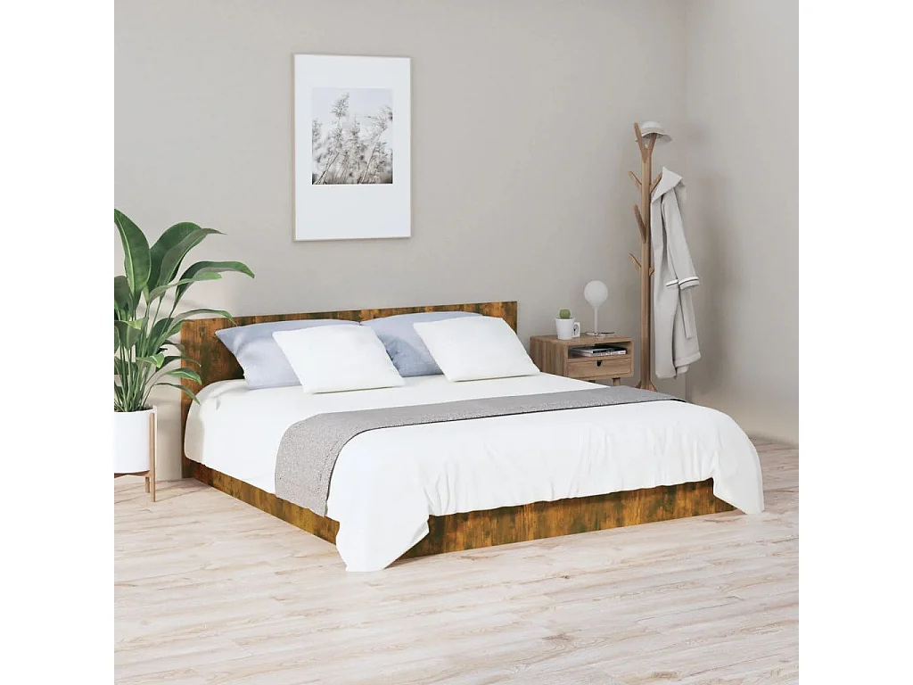 Gerookt eiken hoofdbord 200x1,5x80 cm bewerkt hout