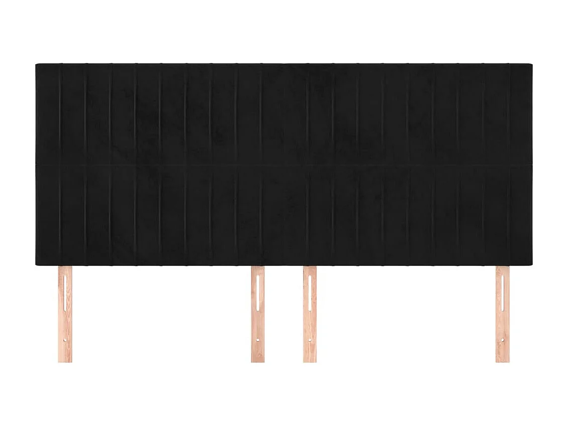 Têtes de lit 4 pcs Noir 90x5x78/88 cm Velours