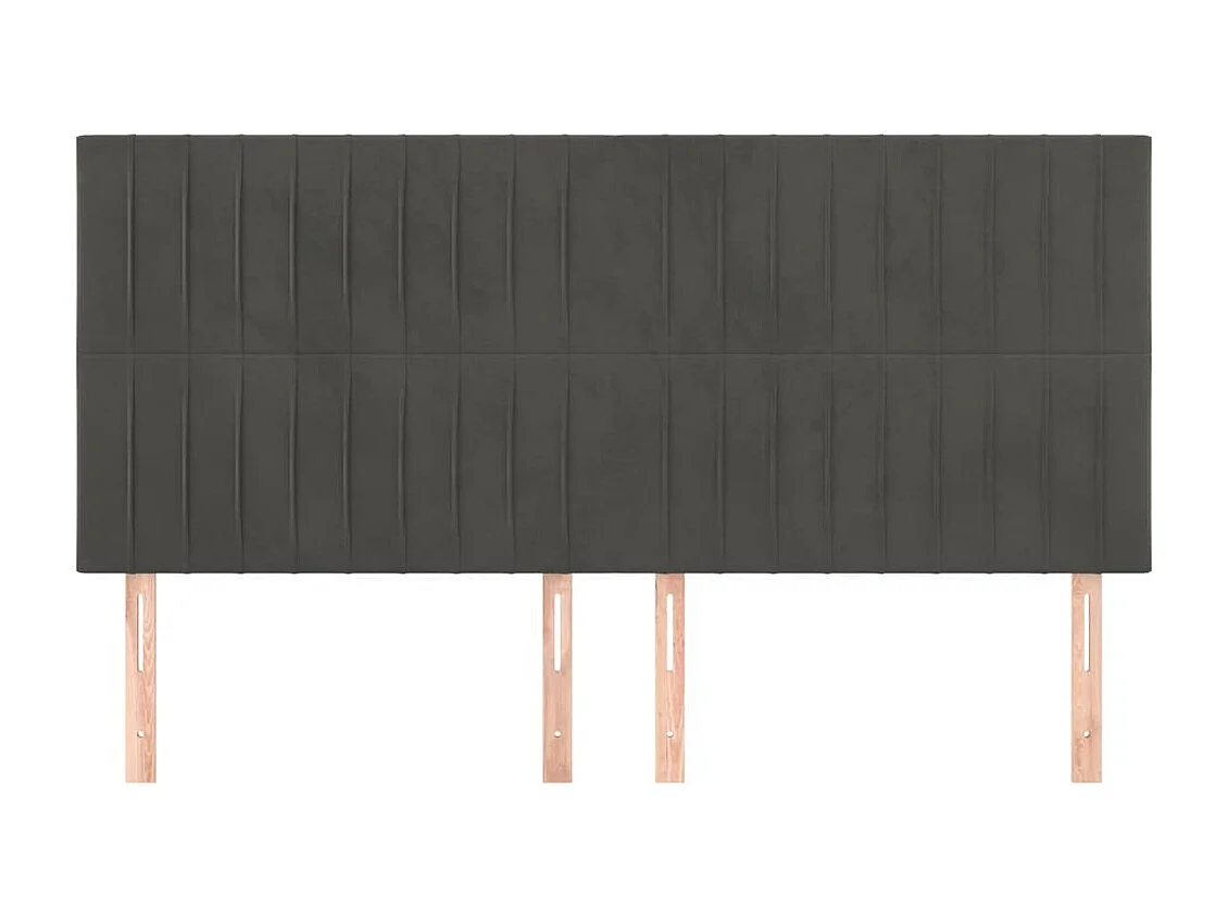 Têtes de lit 4 pcs Gris foncé 80x5x78/88 cm Velours