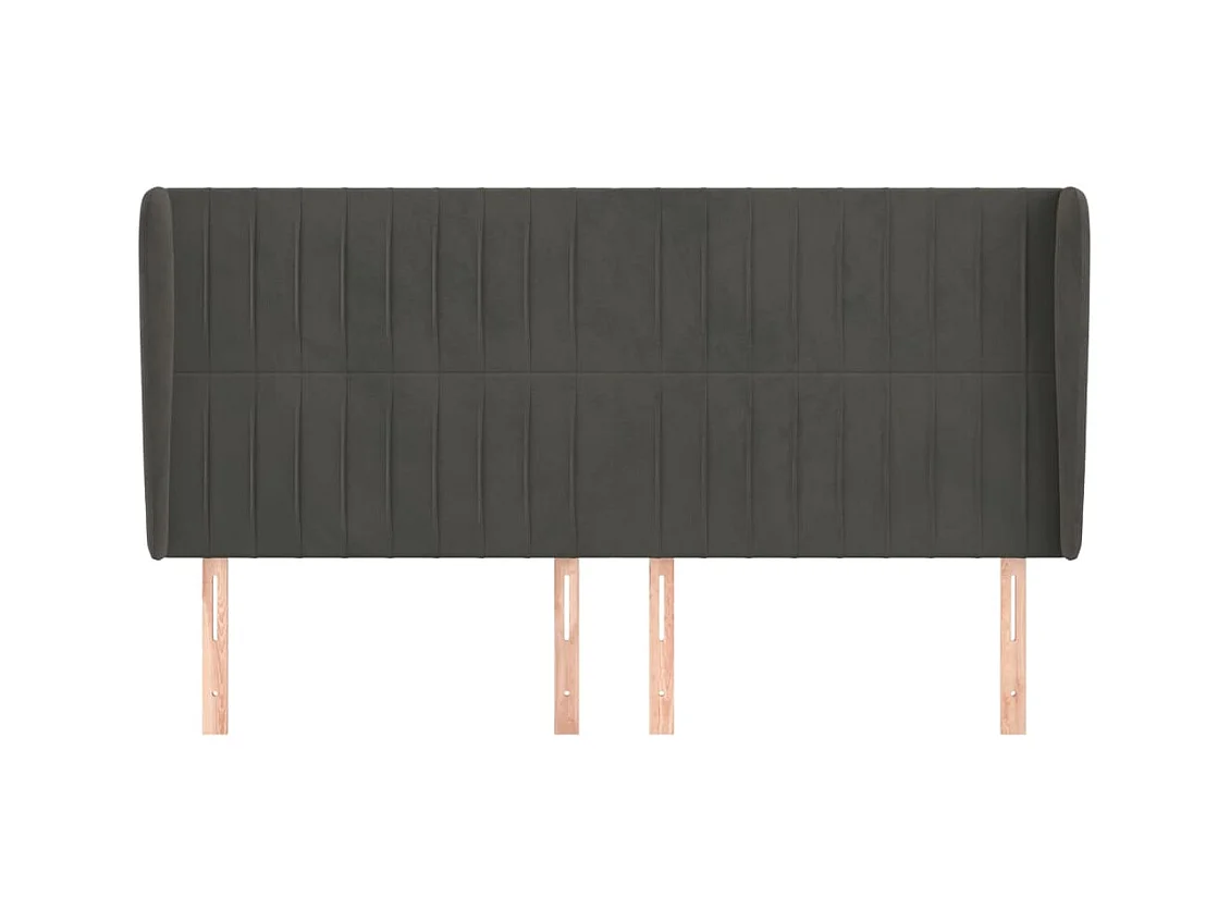 Cabecero con alas Gris oscuro 163x23x118/128 cm Terciopelo