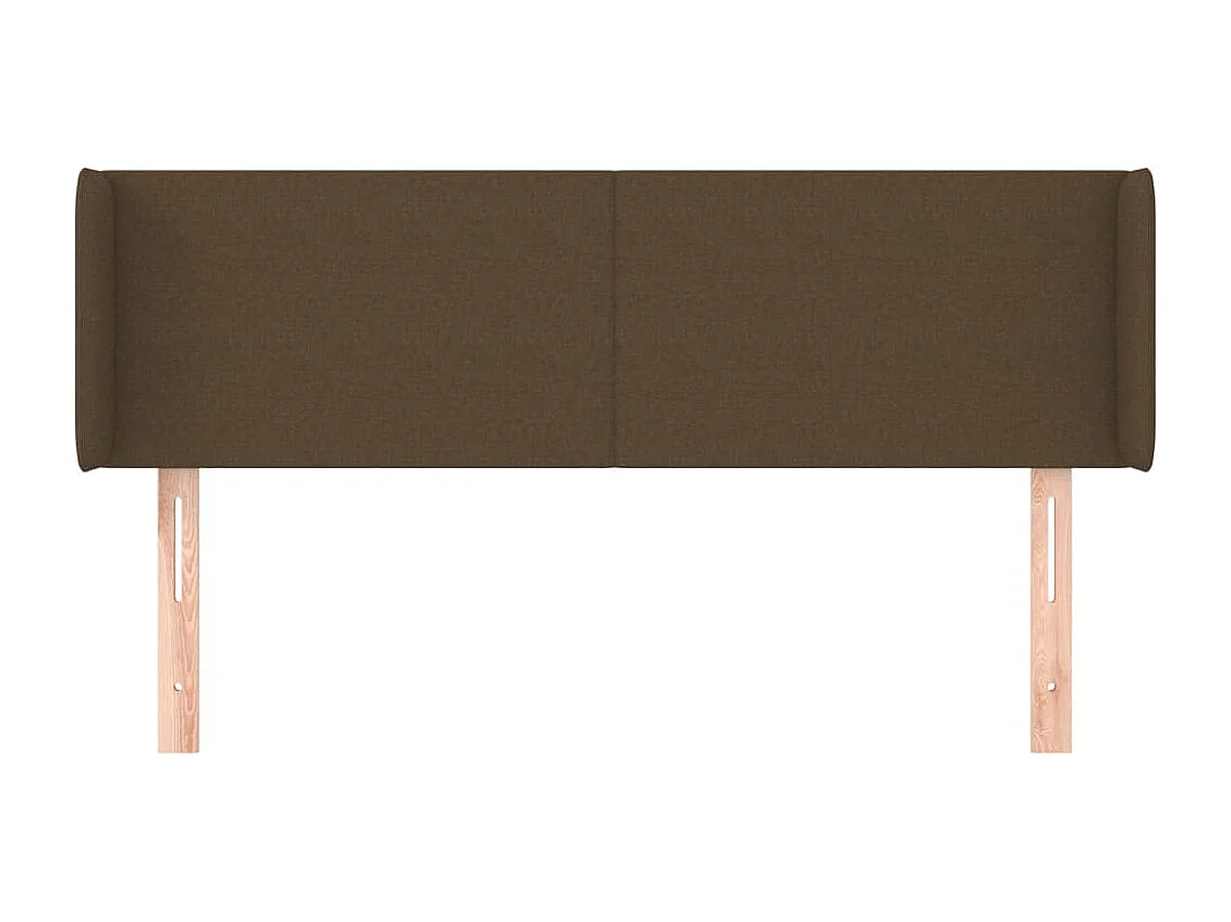 Tête de lit avec oreilles Marron Foncé 147x16x78/88 cm Tissu