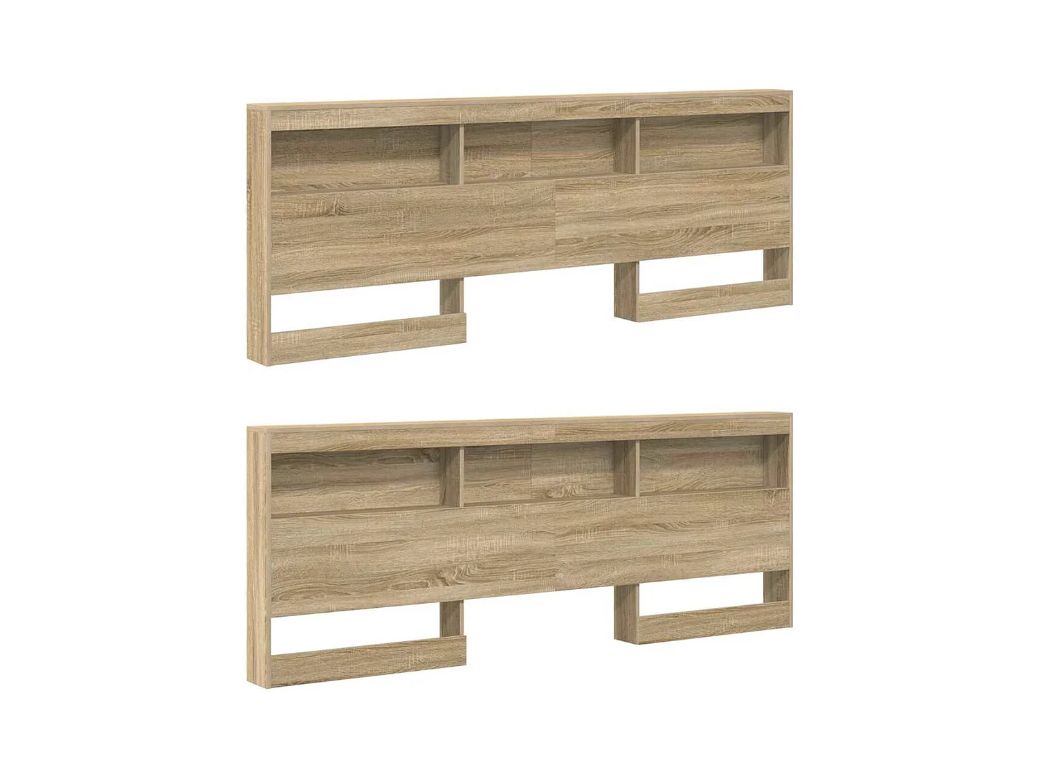 Kopfteil aus Sonoma-Eiche, 200 cm, Stauraum, Holzwerkstoff