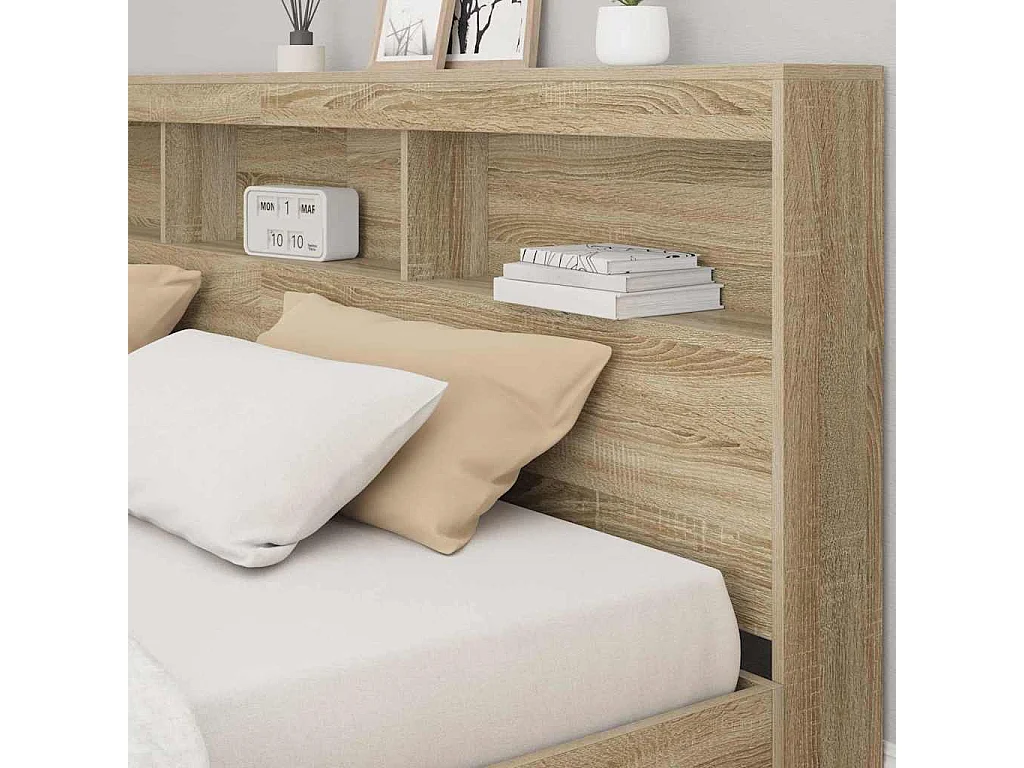 Testiera contenitore in rovere Sonoma da 200 cm in legno ingegnerizzato