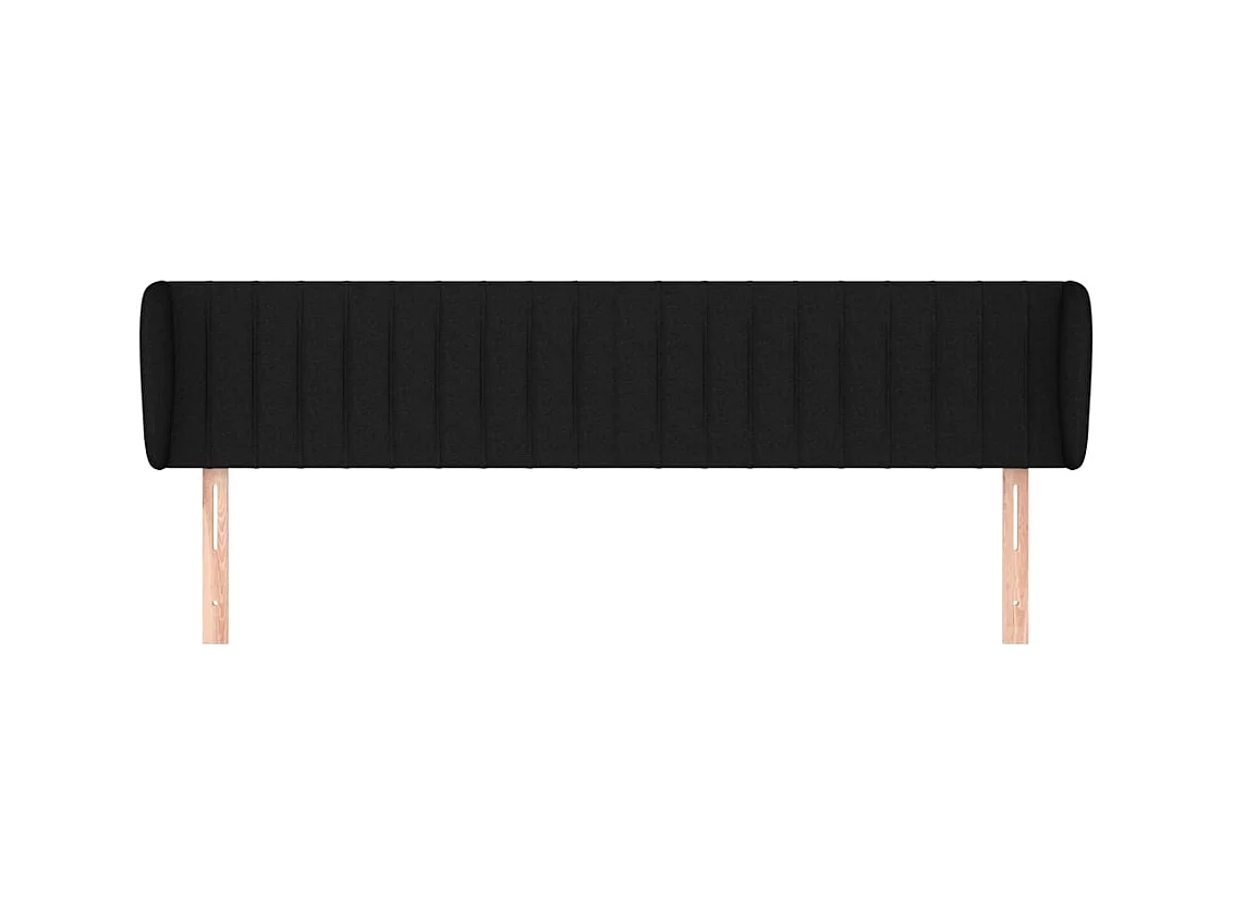 Hoofdbord met vleugels Zwart 163x23x78/88 cm Stof