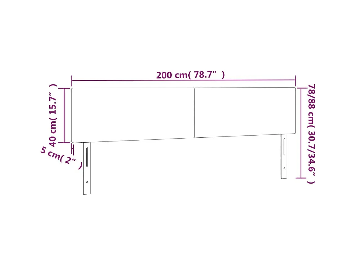 Hoofdborden 2 stuks Cappuccino 100x5x78/88 cm Kunstleer