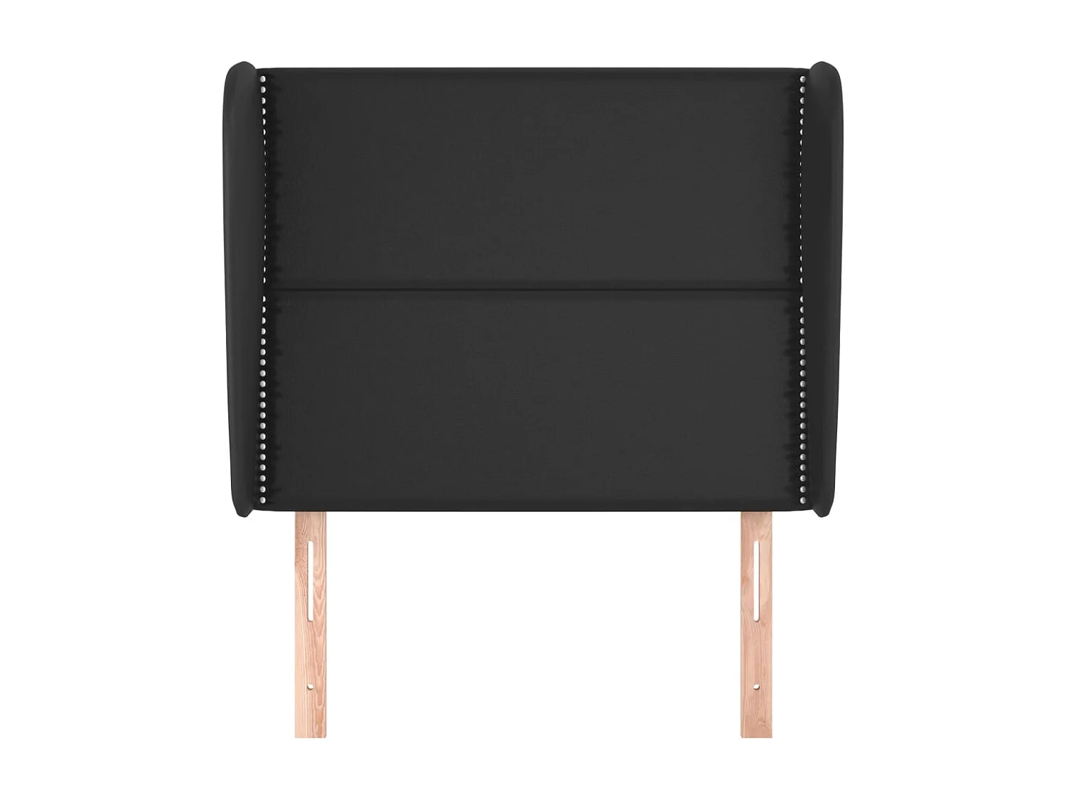 Testiera con ali Nero 83x23x118/128 cm Ecopelle