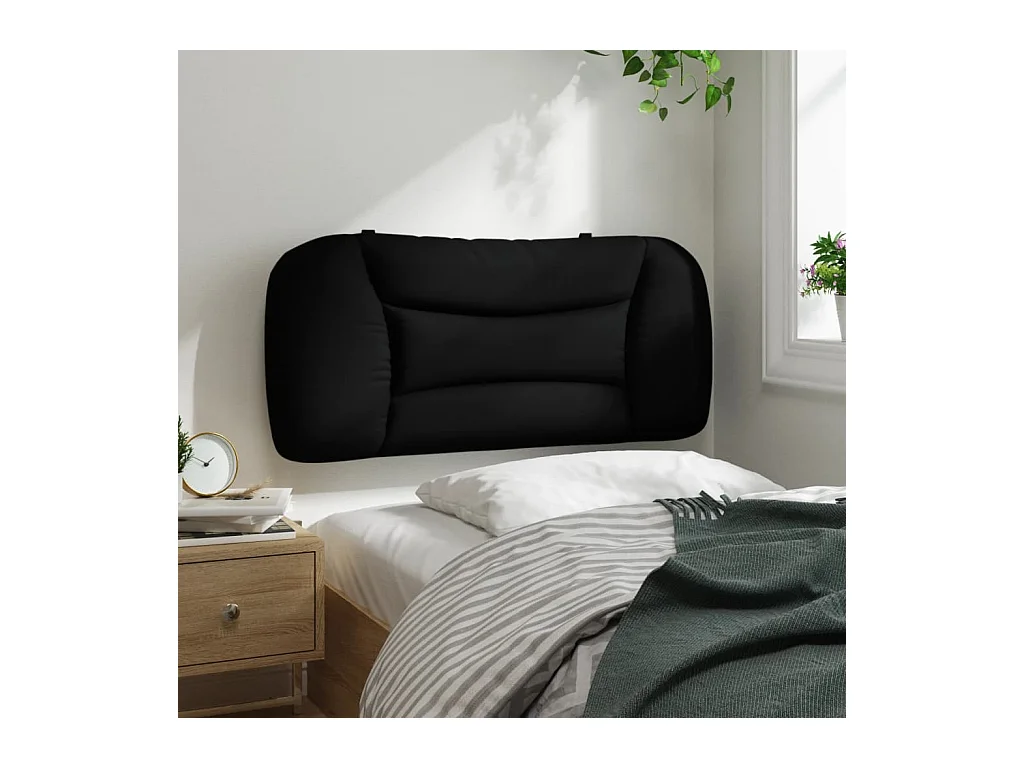 Zwarte hoofdbordkussen 80 cm stof