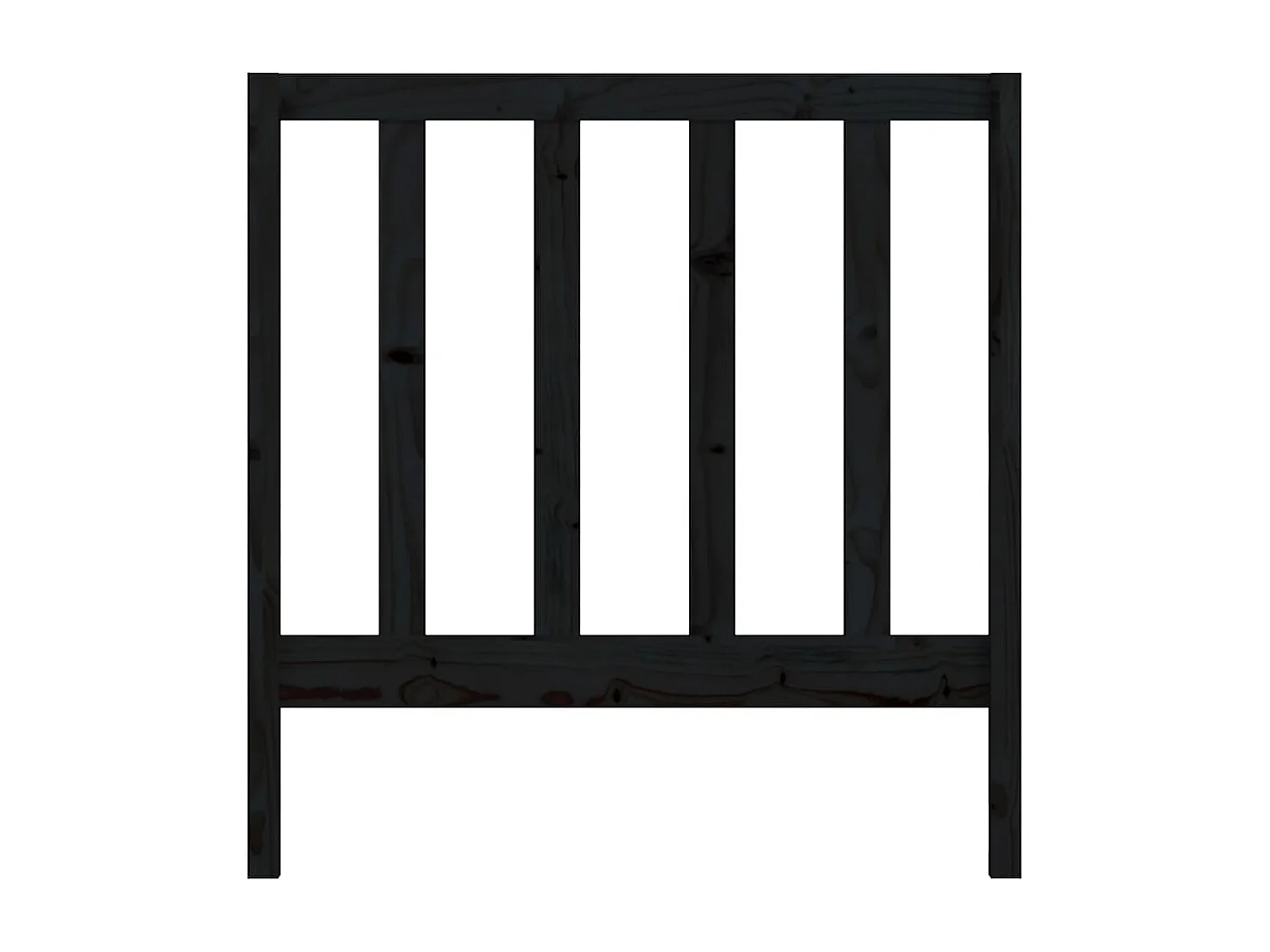 Zwart hoofdbord 95x4x100 cm Massief grenenhout