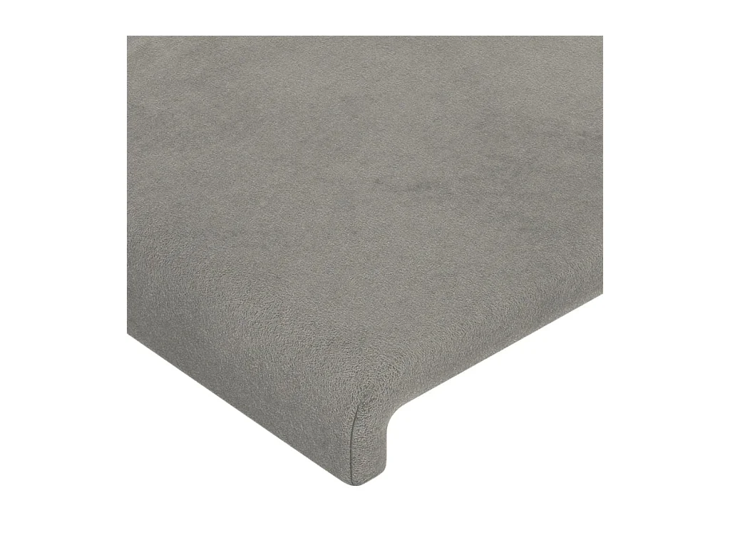 Kopfteil mit Flügeln Hellgrau 183x16x78/88 cm Samt