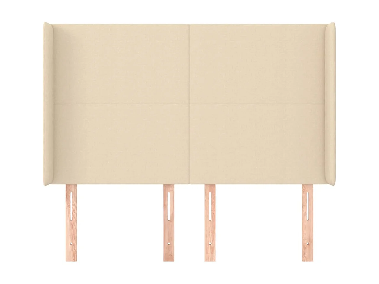 Testiera con ali Crema 147x16x118/128 cm Tessuto