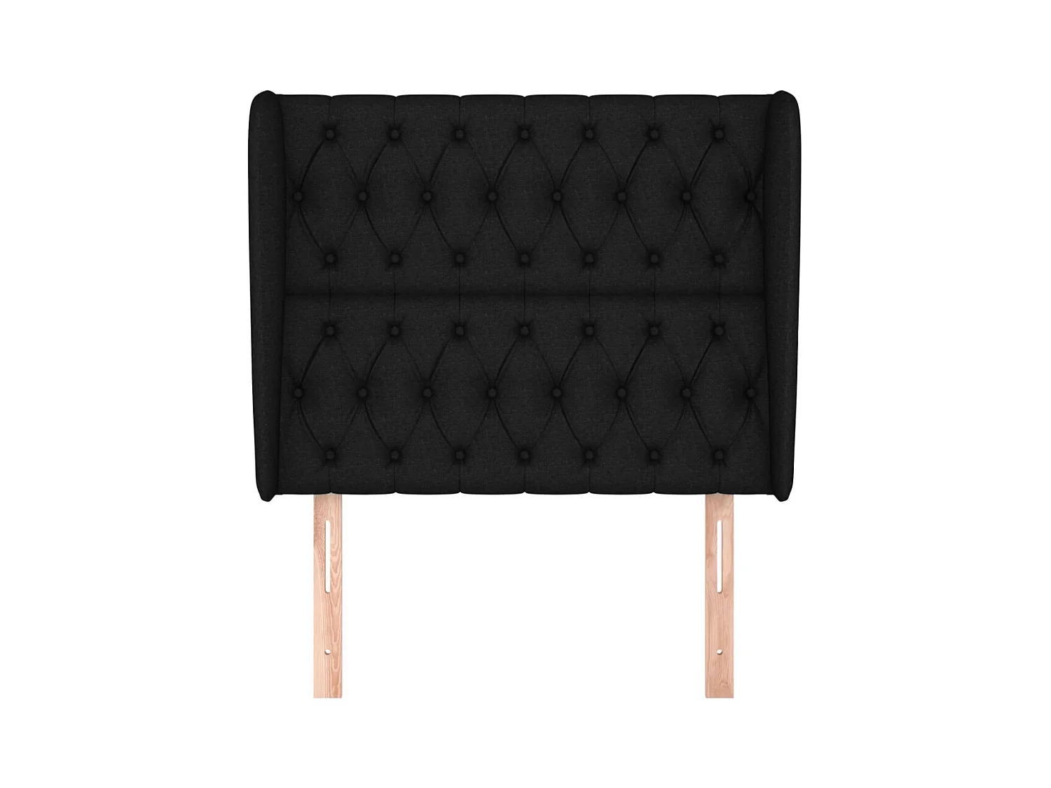 Kopfteil mit Flügeln Schwarz 103x23x118/128 cm Stoff