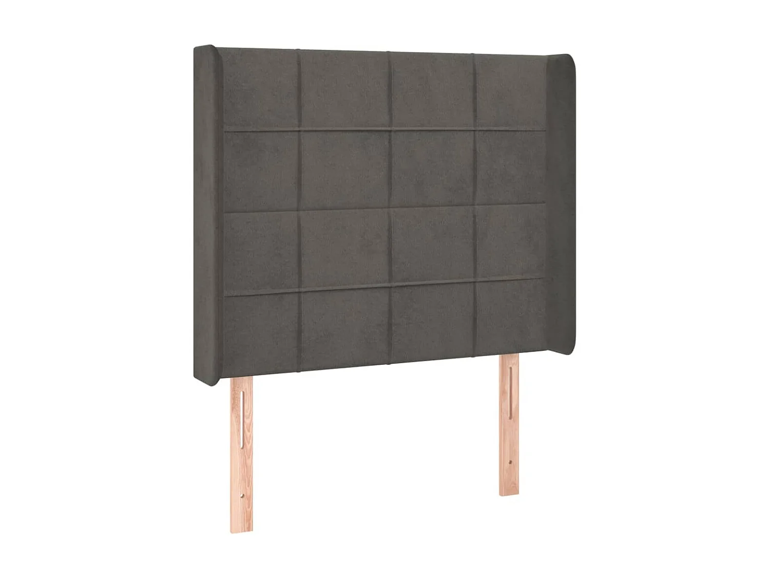 Tête de lit avec oreilles Gris foncé 103x16x118/128 cm Velours