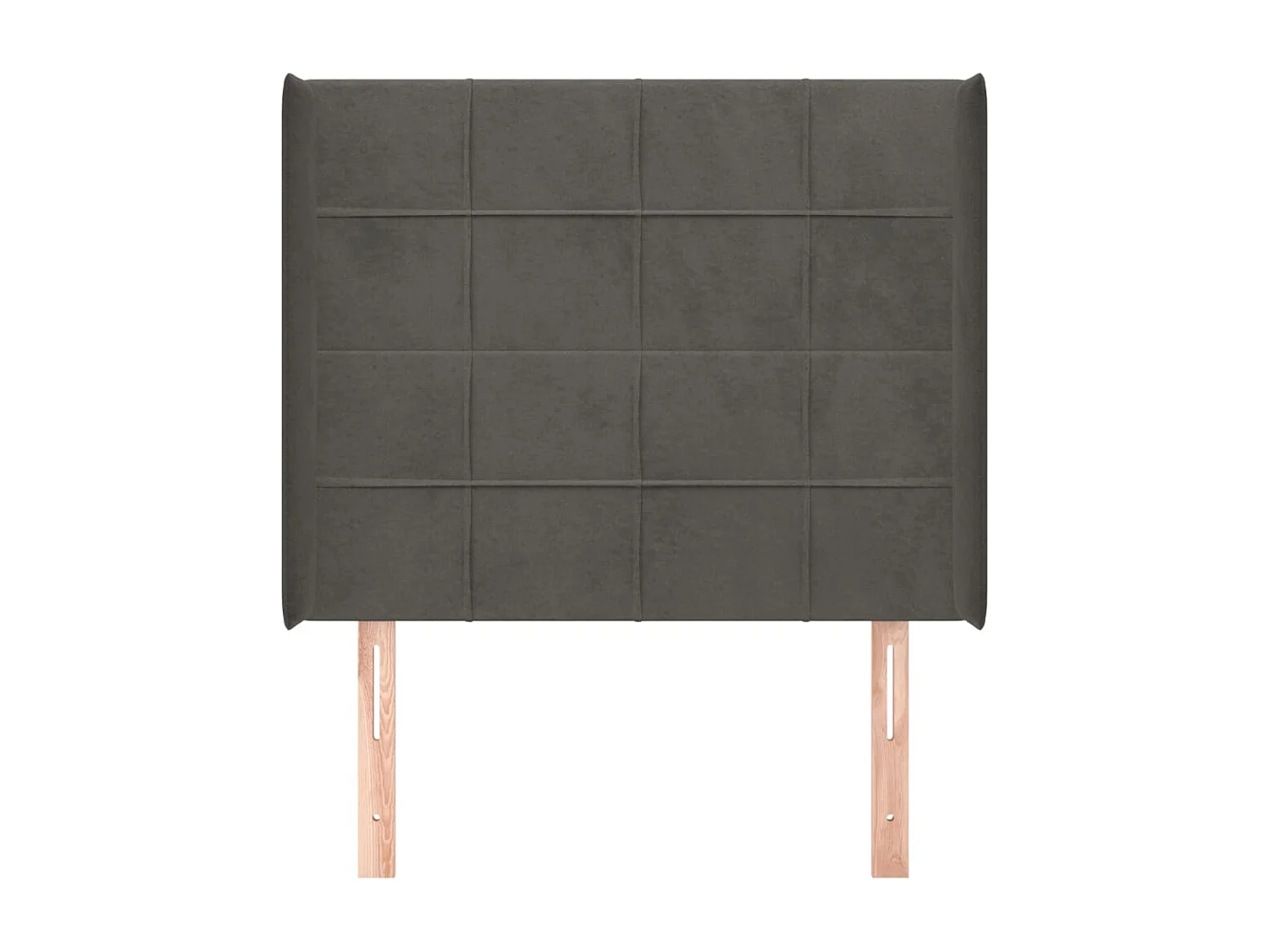 Tête de lit avec oreilles Gris foncé 103x16x118/128 cm Velours