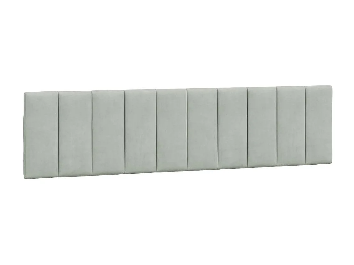 Coussin de tête de lit gris clair 200 cm velours