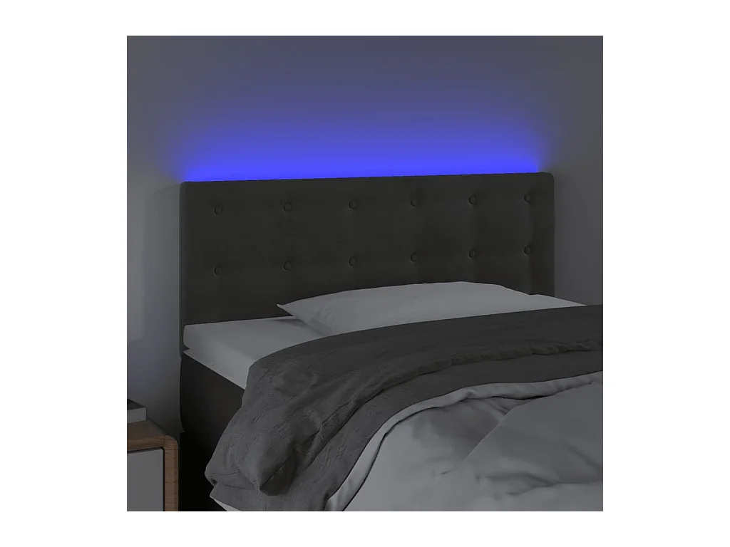 LED Hoofdbord Donkergrijs 90x5x78/88 cm Fluweel